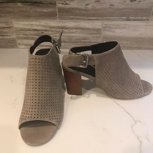 Peep-toe ankle booties